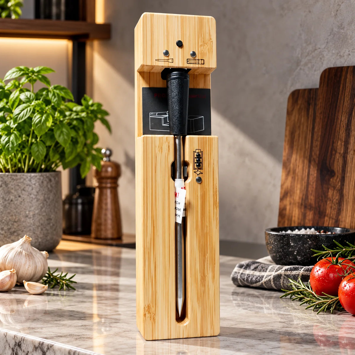 Meat Thermometer Bluetooth Long-Range Stainless Steel Probe
