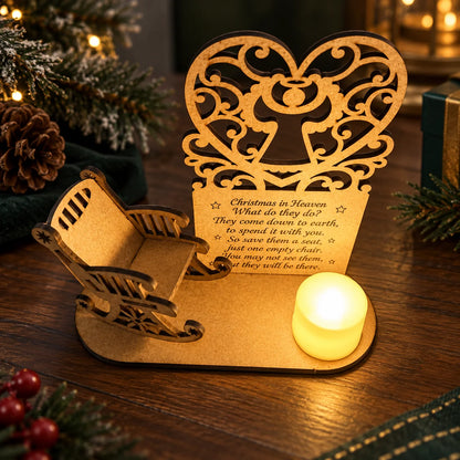 Memorial Ornament Rustic Rocking Chair & Candle Holder