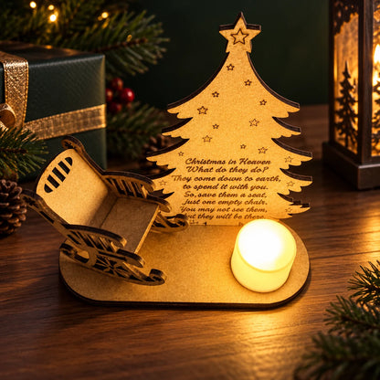 Memorial Ornament Rustic Rocking Chair & Candle Holder