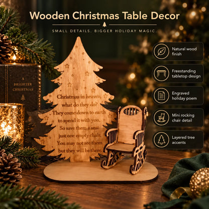 Memorial Ornament Rustic Rocking Chair & Candle Holder