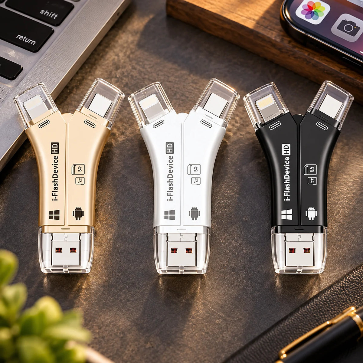 Memory Card Reader 4-in-1 SD & MicroSD Plug-and-Play