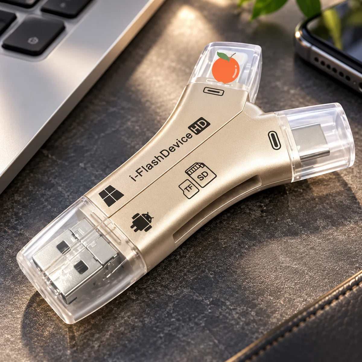 Memory Card Reader 4-in-1 SD & MicroSD Plug-and-Play