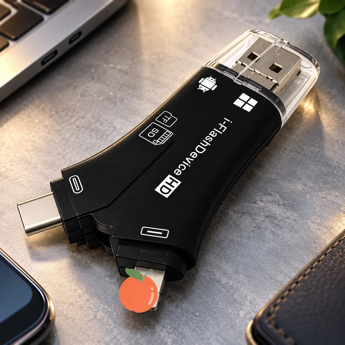 Memory Card Reader 4-in-1 SD & MicroSD Plug-and-Play
