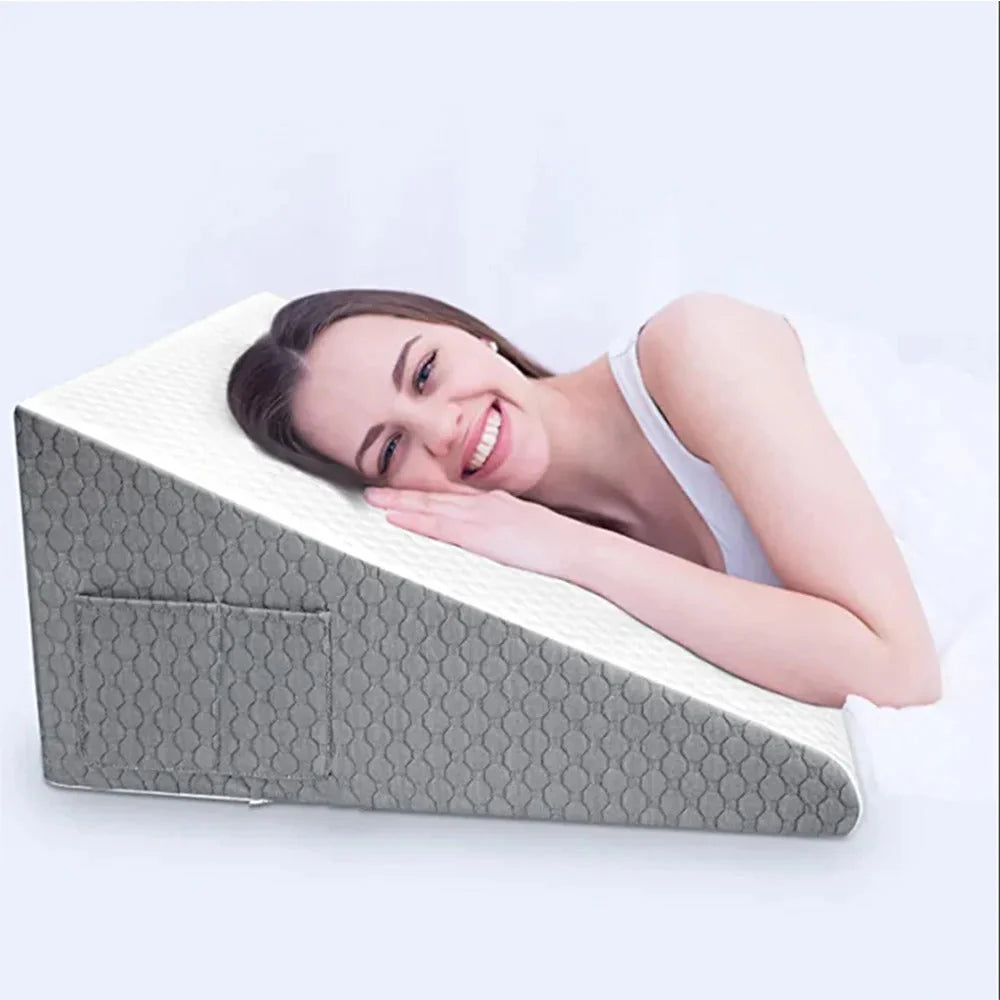 Memory Foam Cushion Ergonomic Removable Cover & Side Pocket