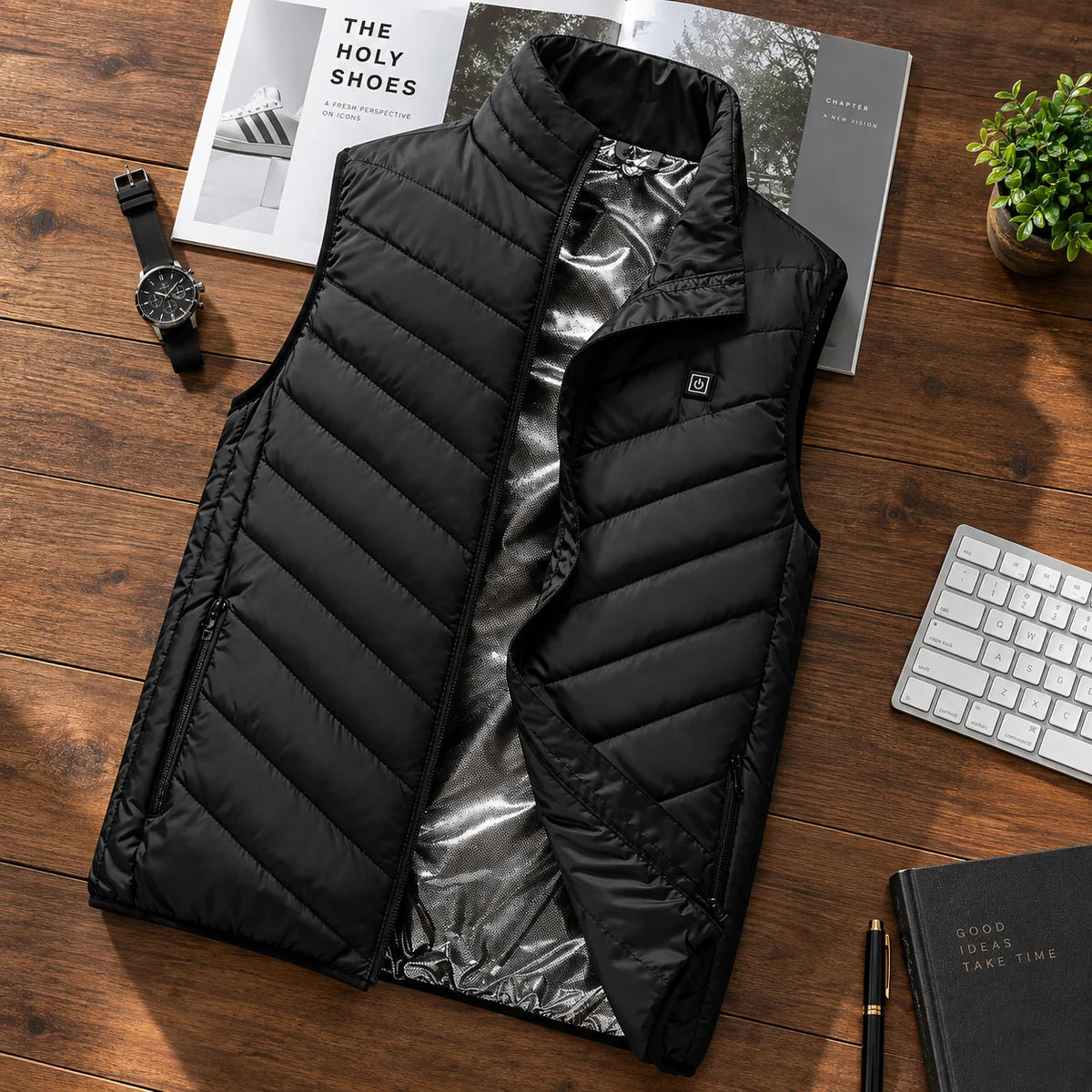 Men's Heated Vest USB-Powered Rapid Heating Wind-Resistant