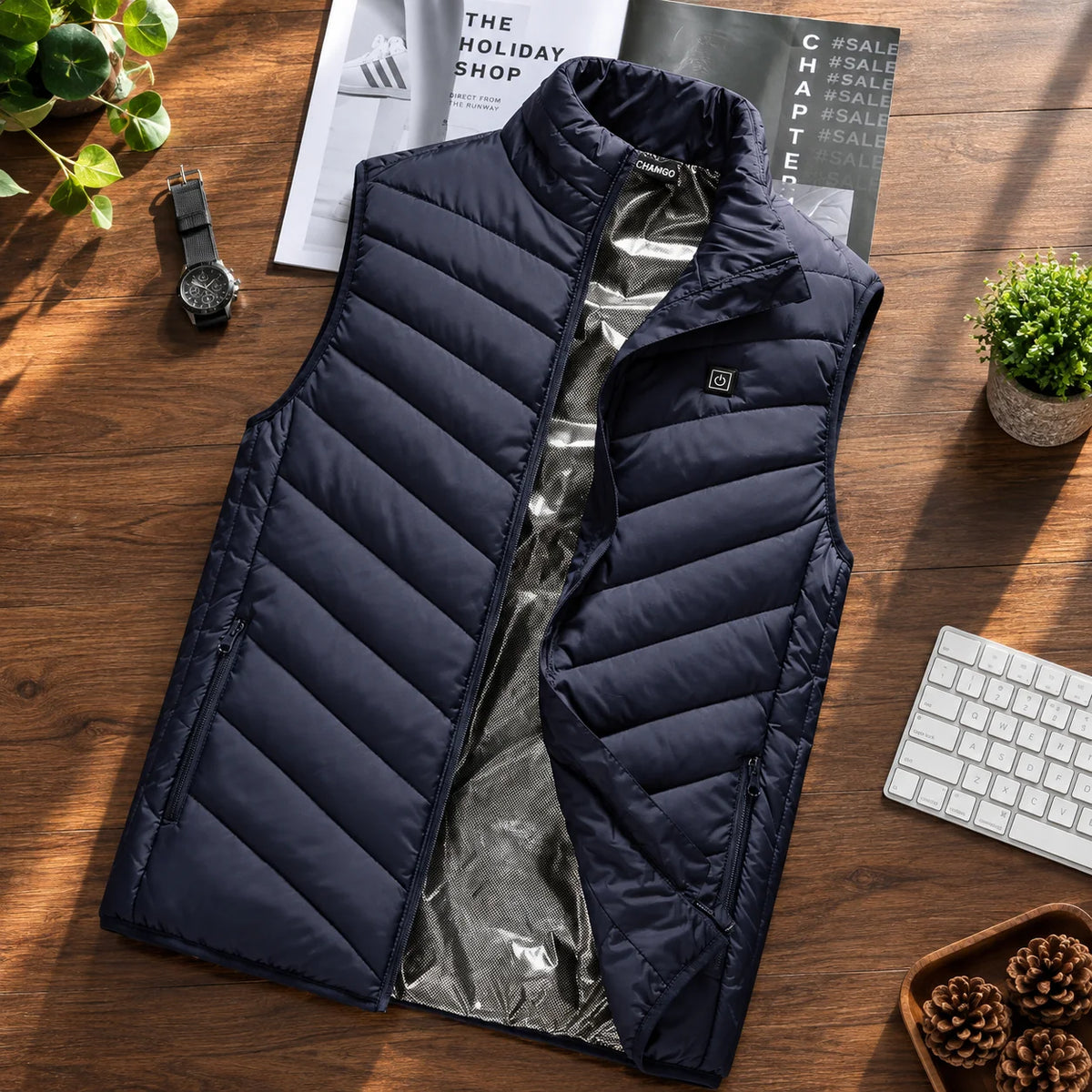 Men's Heated Vest USB-Powered Rapid Heating Wind-Resistant