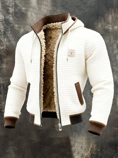 Men's Jacket Quilted Fleece-Lined Windproof Fit