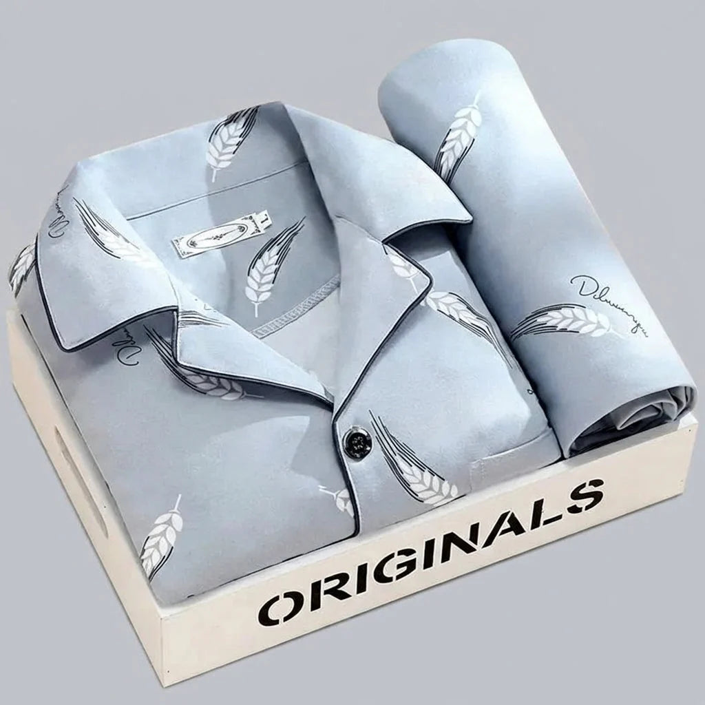Men's Pajama Set Button-Up Soft & Breathable