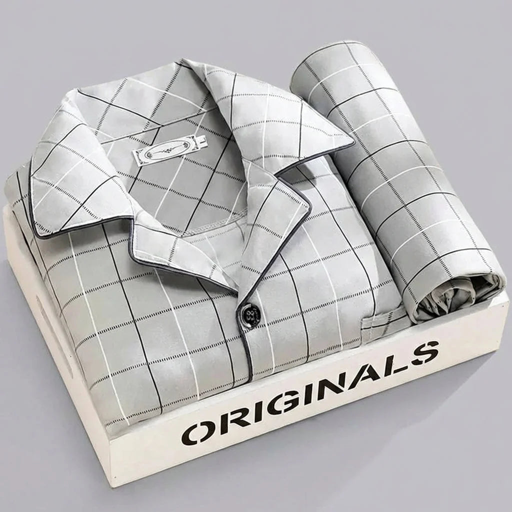 Men's Pajama Set Button-Up Soft & Breathable