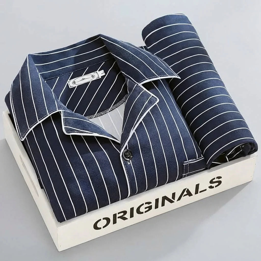 Men's Pajama Set Button-Up Soft & Breathable
