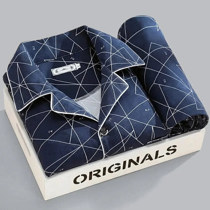 Men's Pajama Set Button-Up Soft & Breathable
