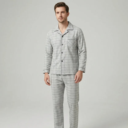Men's Pajama Set Button-Up Soft & Breathable