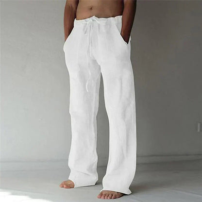 Men's Pants Breathable Cotton-Linen Straight Leg