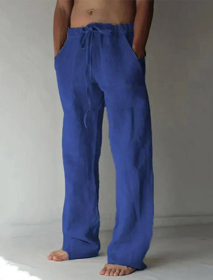Men's Pants Breathable Cotton-Linen Straight Leg