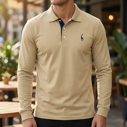 Men's Polo Shirt Classic Buttoned Collar Refined Fit