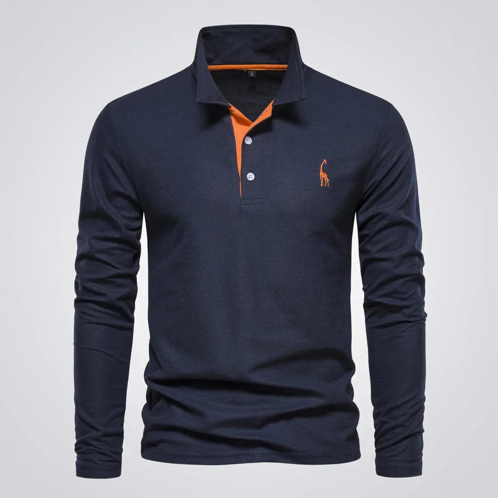 Men's Polo Shirt Classic Buttoned Collar Refined Fit