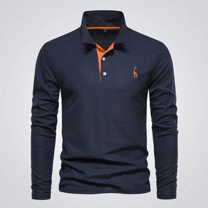 Men's Polo Shirt Classic Buttoned Collar Refined Fit