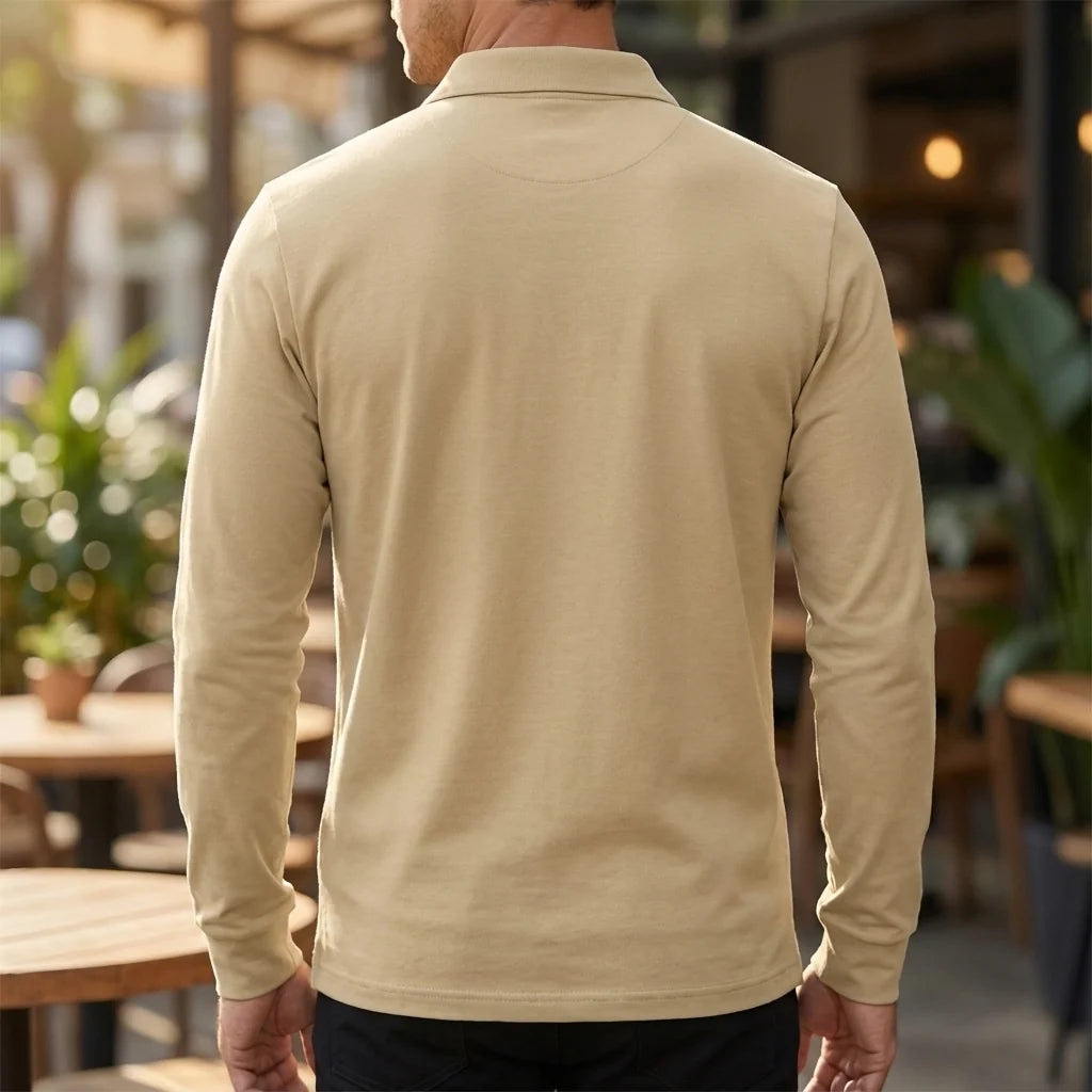Men's Polo Shirt Classic Buttoned Collar Refined Fit