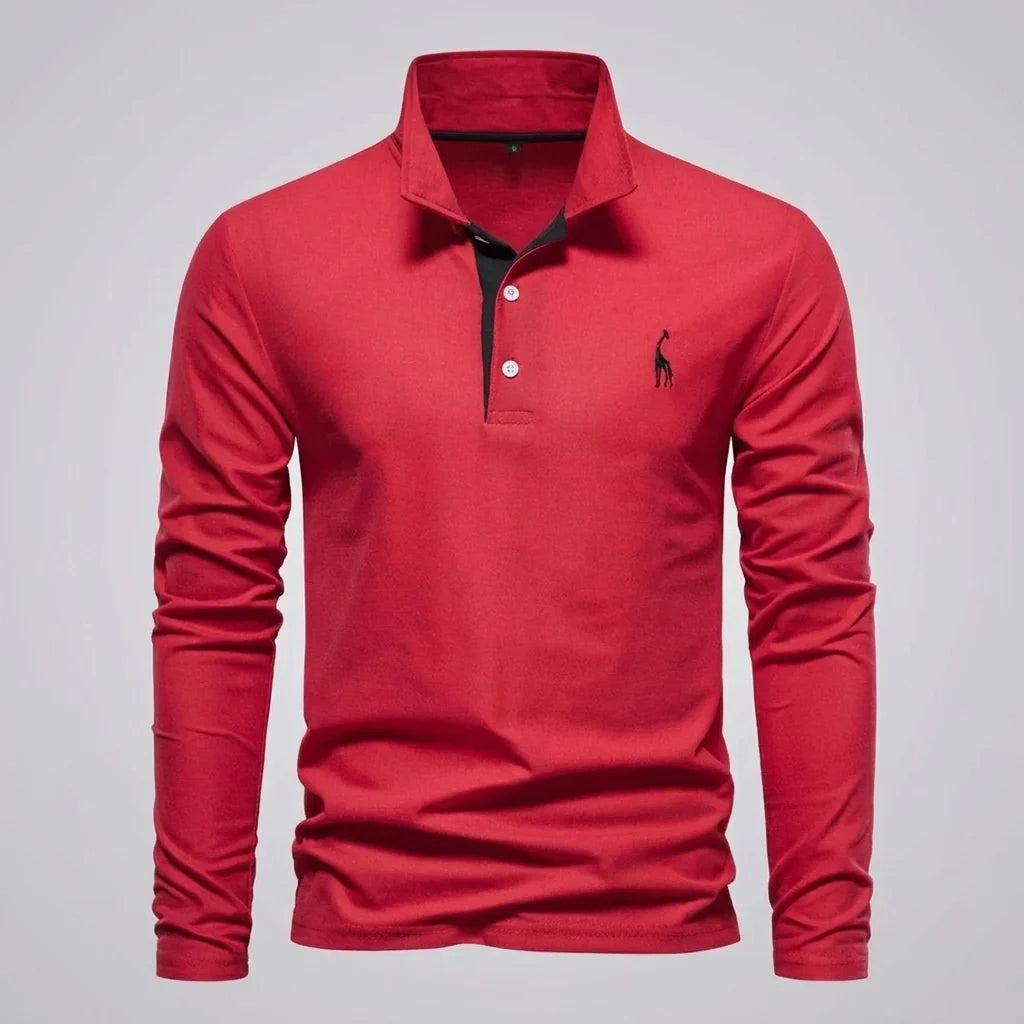 Men's Polo Shirt Classic Buttoned Collar Refined Fit