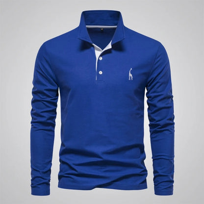 Men's Polo Shirt Classic Buttoned Collar Refined Fit