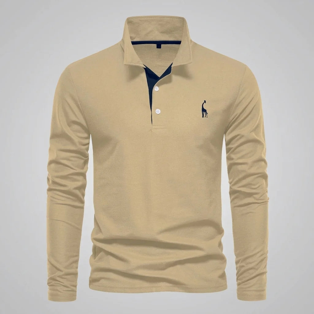 Men's Polo Shirt Classic Buttoned Collar Refined Fit
