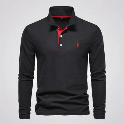 Men's Polo Shirt Classic Buttoned Collar Refined Fit