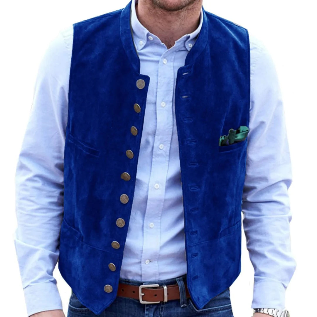 Men's Vest Deer Velvet Tailored Fit Ten Buttons