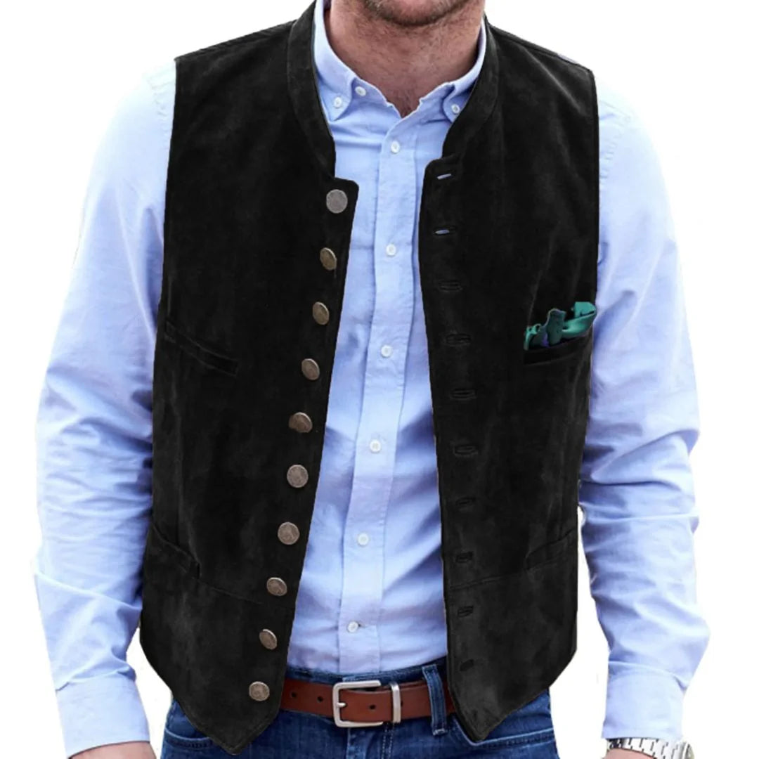 Men's Vest Deer Velvet Tailored Fit Ten Buttons