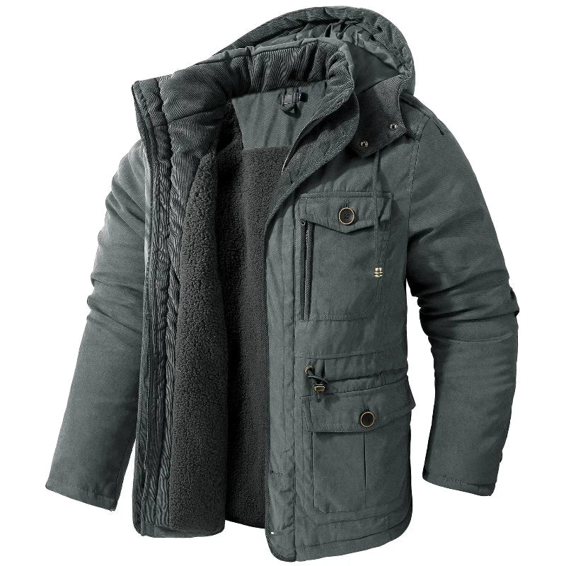 Men's Winter Jacket Waterproof Cotton Shell & Thermal Fleece Lining