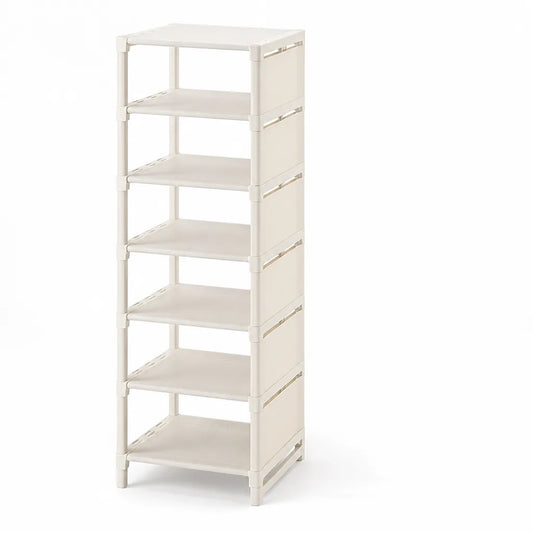 Metal Frame Shoe Rack With Fabric Shelves (Tool-Free Assembly)