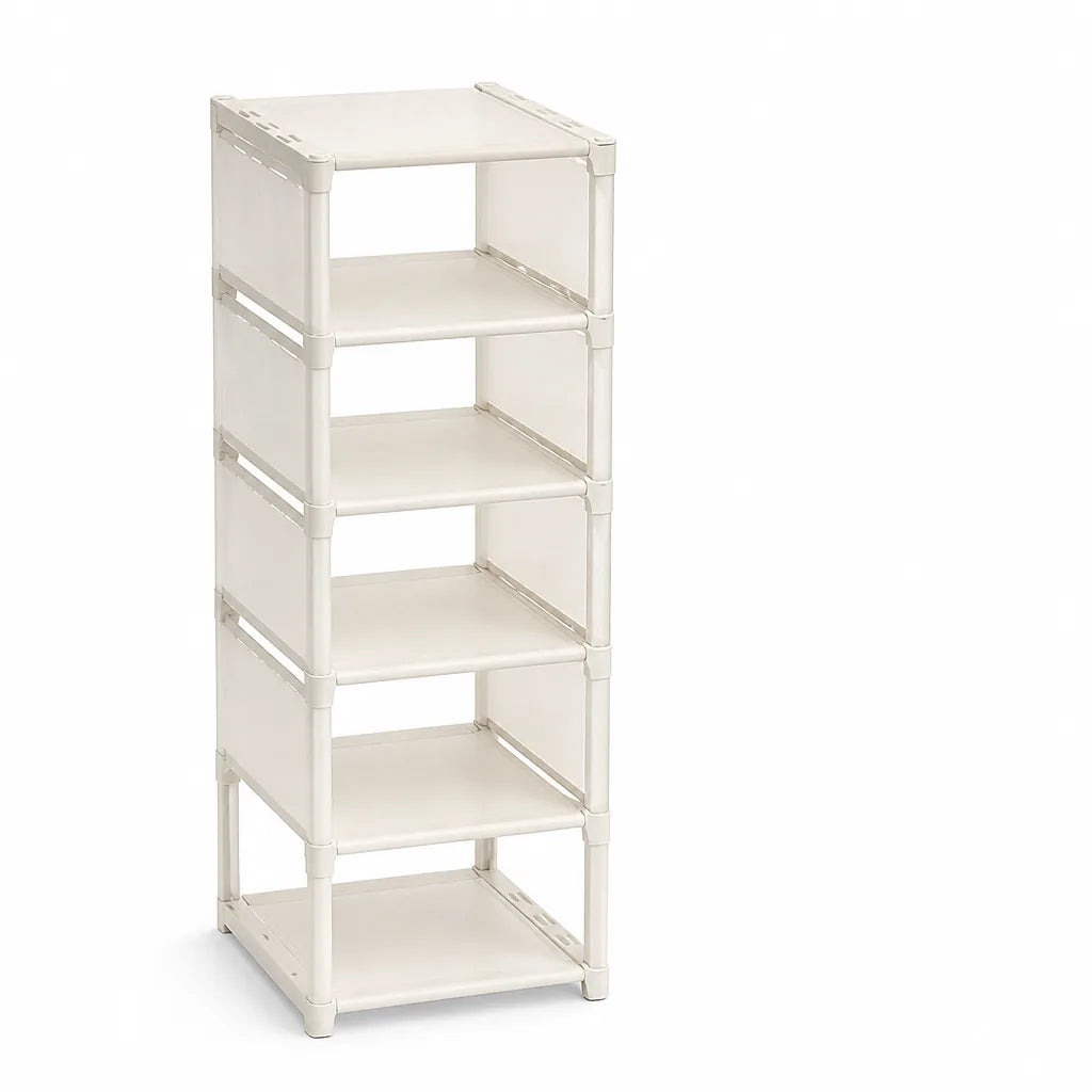 Metal Frame Shoe Rack With Fabric Shelves (Tool-Free Assembly)
