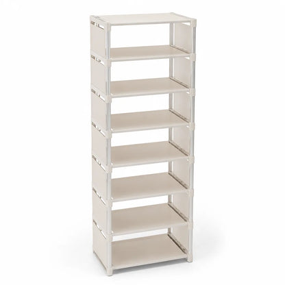 Metal Frame Shoe Rack With Fabric Shelves (Tool-Free Assembly)