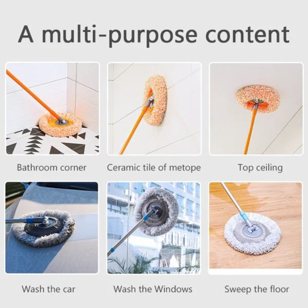 Microfiber Mop 360 Degree Rotating Head Adjustable Handle