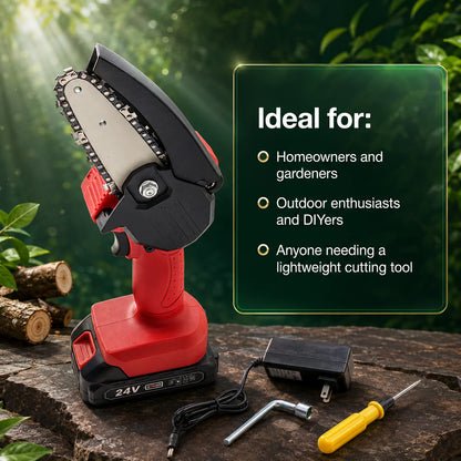 Mini Chainsaw Cordless One-Handed 4.3 Inch