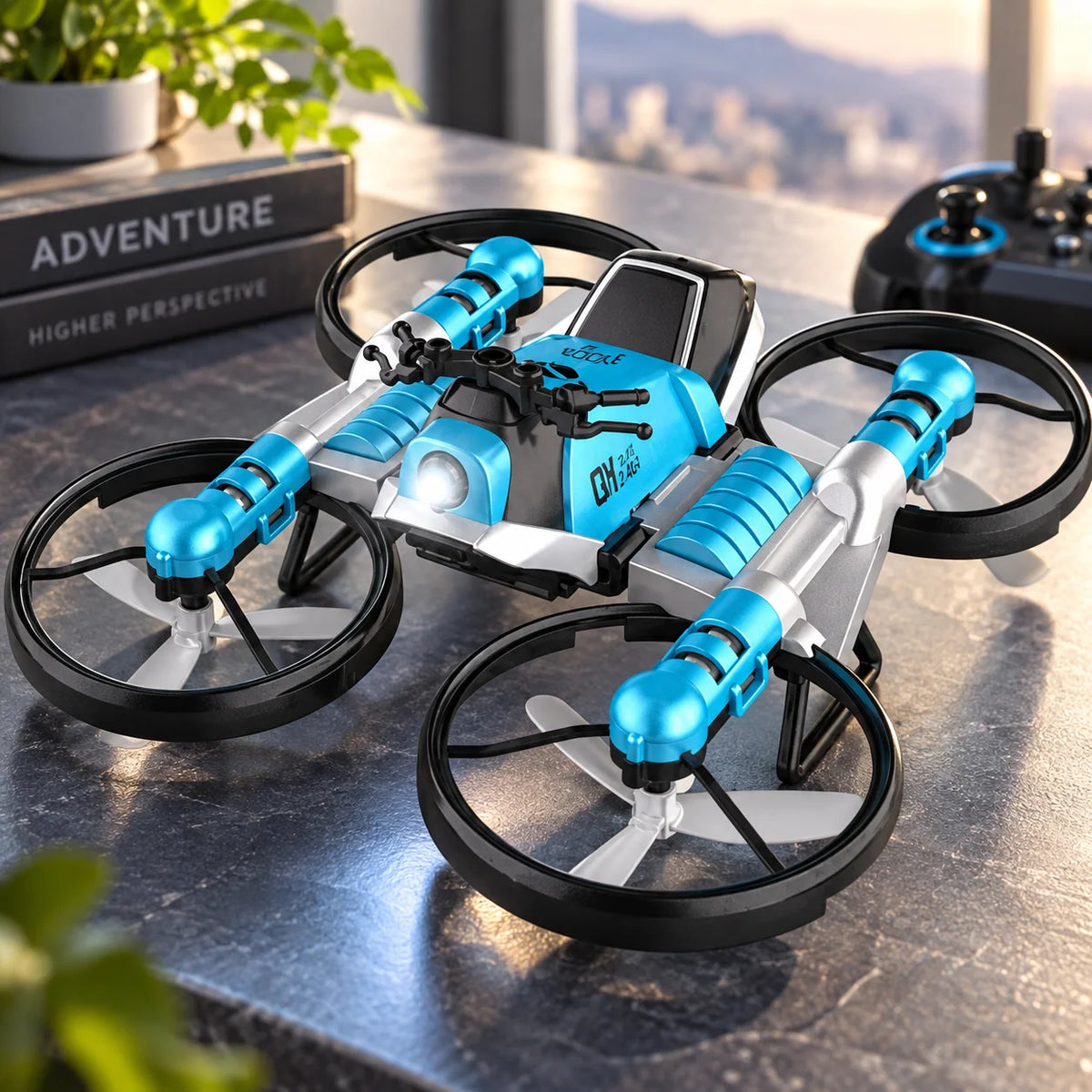 Mini Foldable Drone 2-in-1 Fly & Drive Built-In Camera