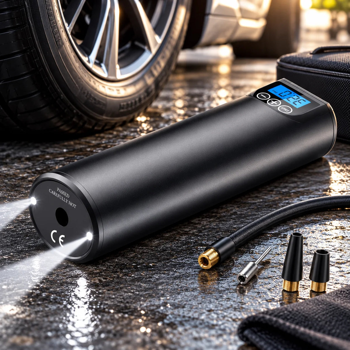 Mini Tire Inflator Rechargeable Auto Shutoff 150 PSI