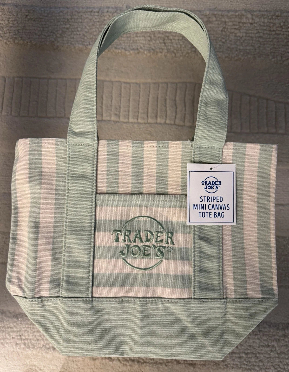 Mini Tote Bags Striped Canvas Set of 4