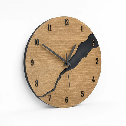 Minimalist Round Wood Dial Wall Clock (30 cm)