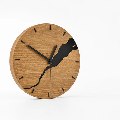 Minimalist Round Wood Dial Wall Clock (30 cm)