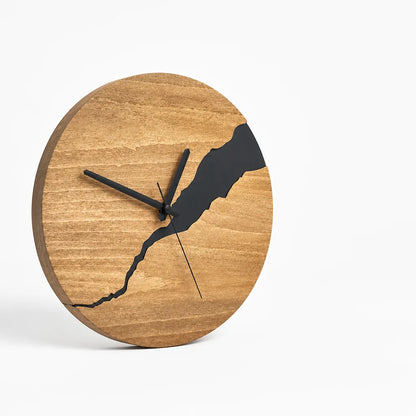 Minimalist Round Wood Dial Wall Clock (30 cm)