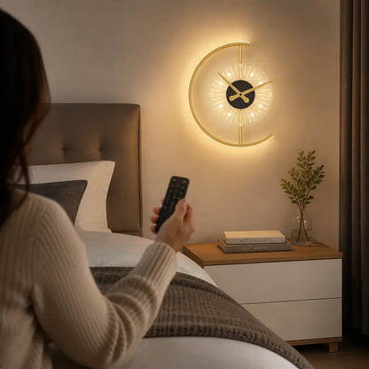 Modern Nordic Luminous App-Controlled Clock (With Remote, 3-Level Lighting)