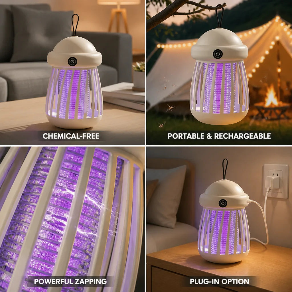 Mosquito Killer Lamp UV Light Rechargeable & Plug-In