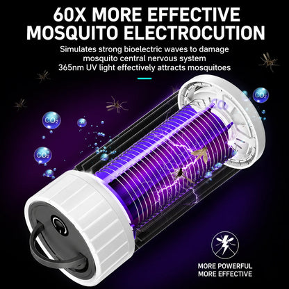 Mosquito Trap Lamp UV Light USB Rechargeable with Hanging Loop