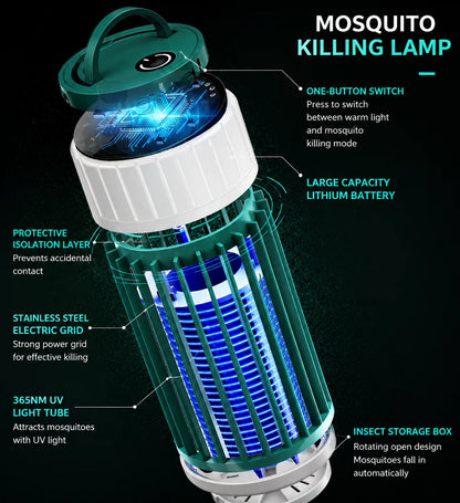 Mosquito Trap Lamp UV Light USB Rechargeable with Hanging Loop