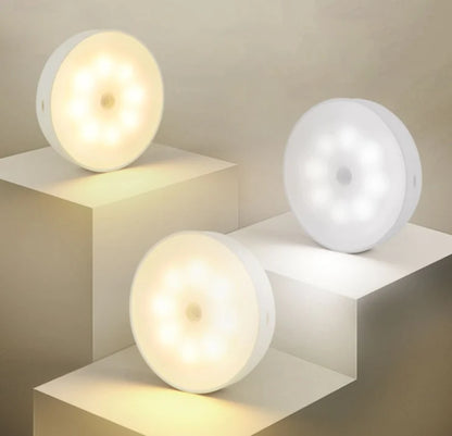 Motion Sensor Puck Light USB Rechargeable Magnetic Mount