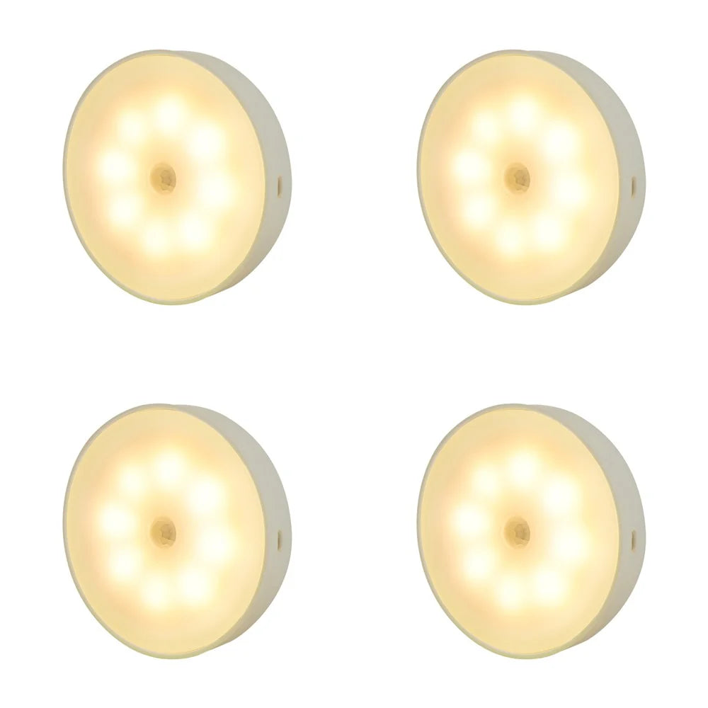 Motion Sensor Puck Light USB Rechargeable Magnetic Mount
