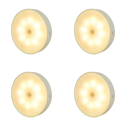 Motion Sensor Puck Light USB Rechargeable Magnetic Mount