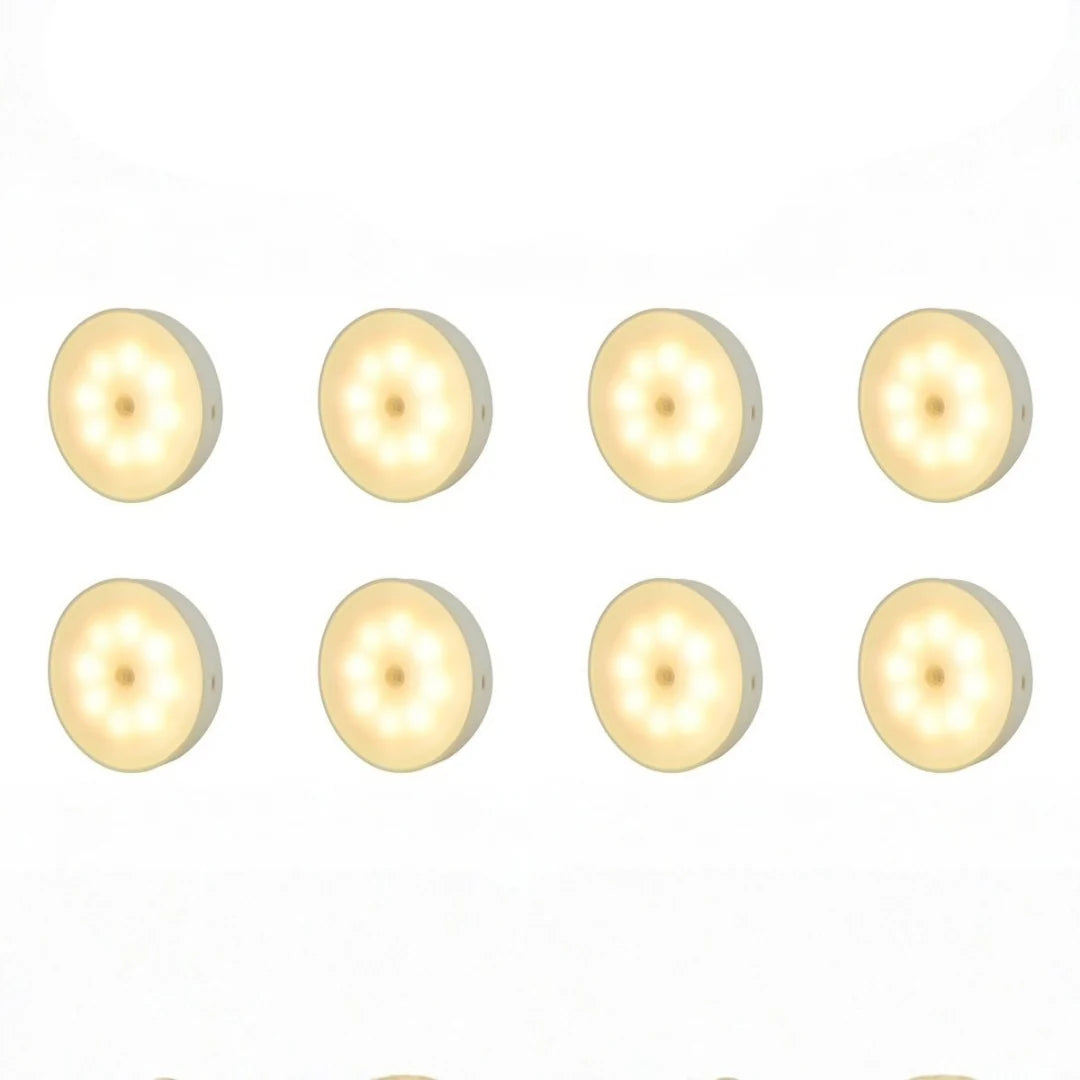 Motion Sensor Puck Light USB Rechargeable Magnetic Mount