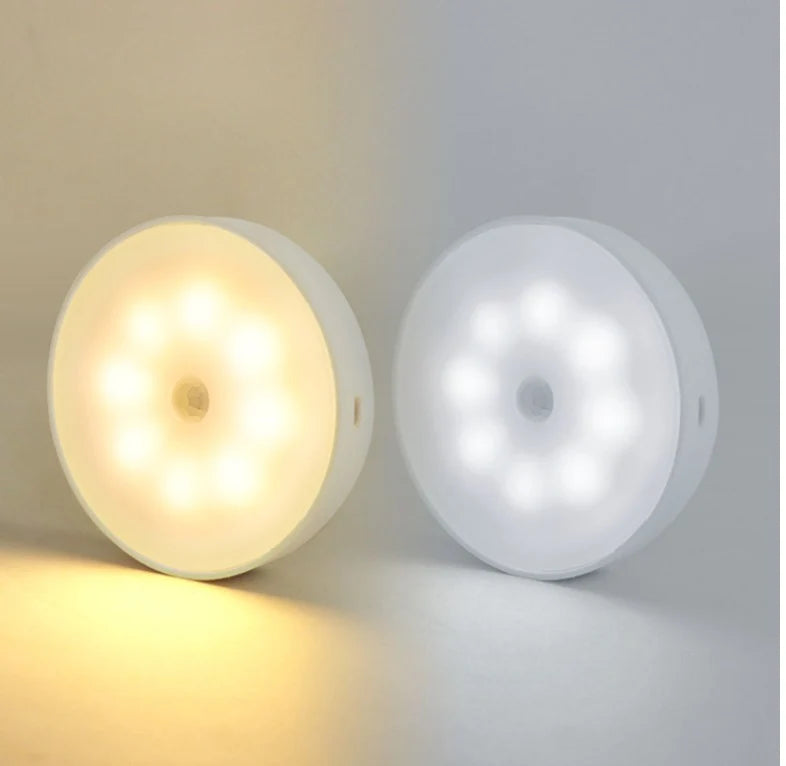 Motion Sensor Puck Light USB Rechargeable Magnetic Mount