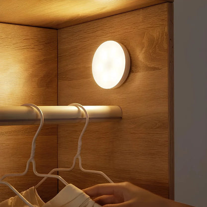 Motion Sensor Puck Light USB Rechargeable Magnetic Mount